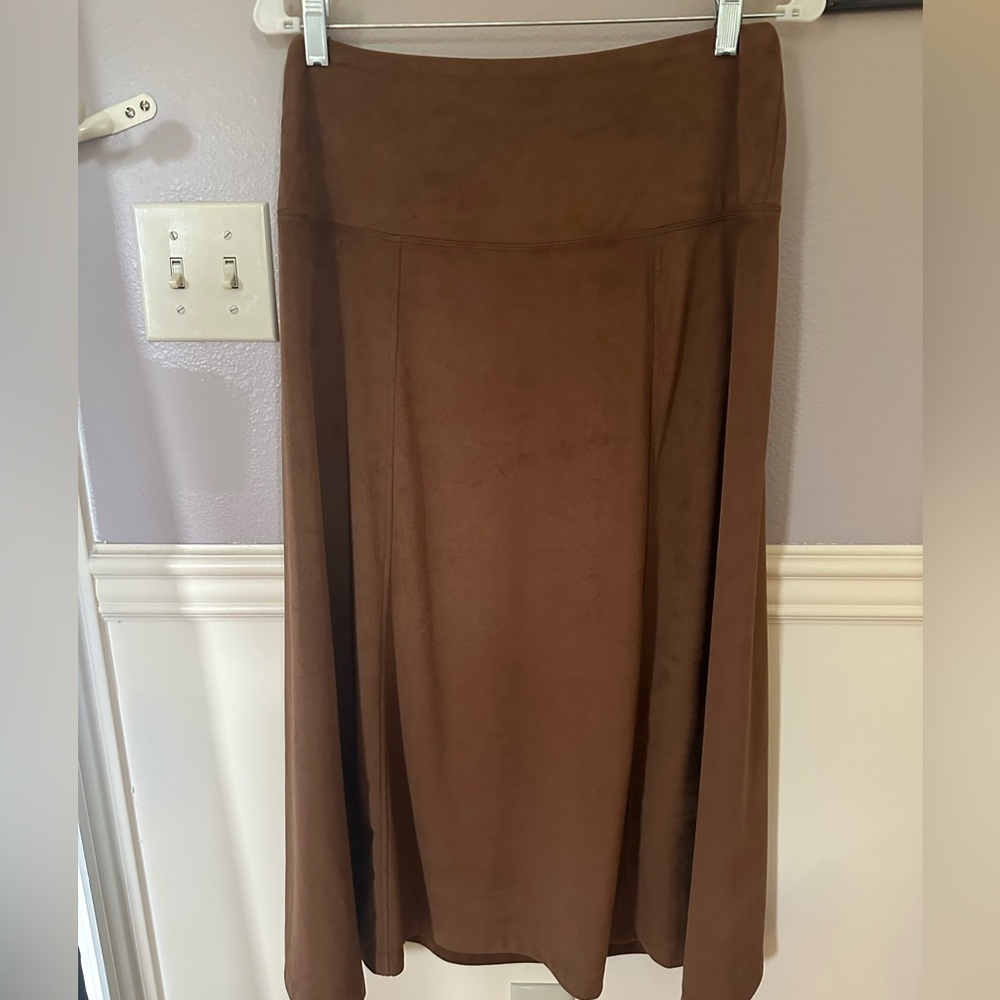 Suede A-line Skirt